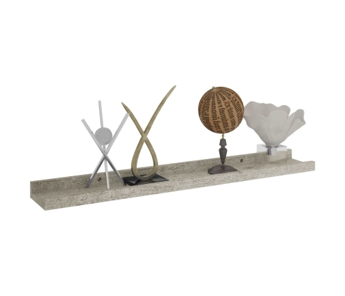 vidaXL sienas plaukti, 4 gab., betona pelēki, 60x9x3 cm