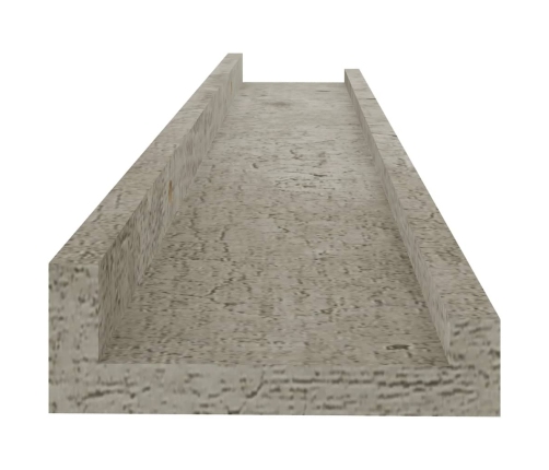 vidaXL sienas plaukti, 4 gab., betona pelēki, 60x9x3 cm