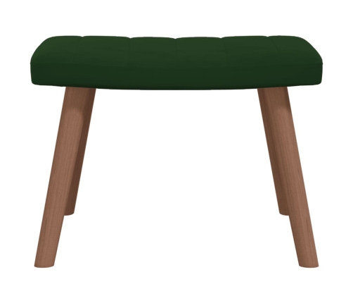 vidaXL atpūtas krēsls ar kāju balstu, tumši zaļš samts