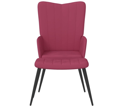 vidaXL atpūtas krēsls ar kāju balstu, vīnsarkans samts