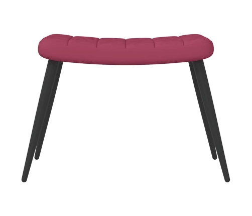 vidaXL atpūtas krēsls ar kāju balstu, vīnsarkans samts