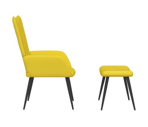 vidaXL atpūtas krēsls ar kāju balstu, sinepju dzeltens samts