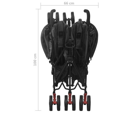 vidaXL dvīņu ratiņi, tērauds, antracītpelēki