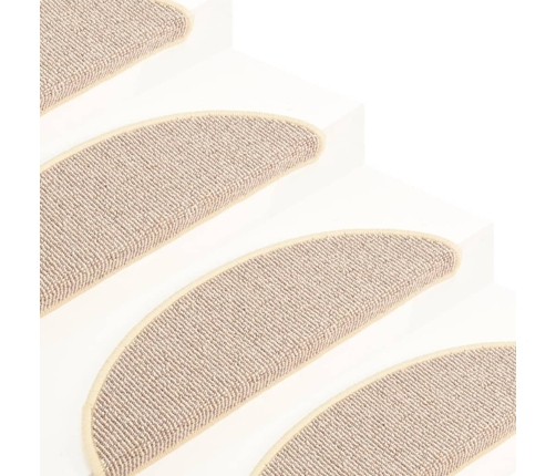 vidaXL kāpņu paklāji, 15 gab., 65x21x4 cm, balti un brūni