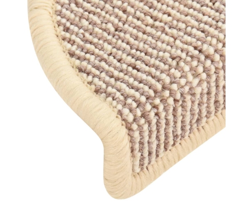 vidaXL kāpņu paklāji, 15 gab., 65x21x4 cm, balti un brūni