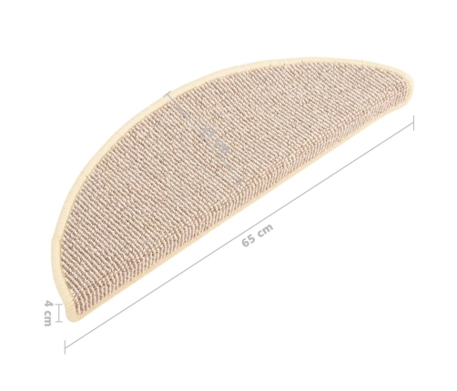 vidaXL kāpņu paklāji, 15 gab., 65x21x4 cm, balti un brūni