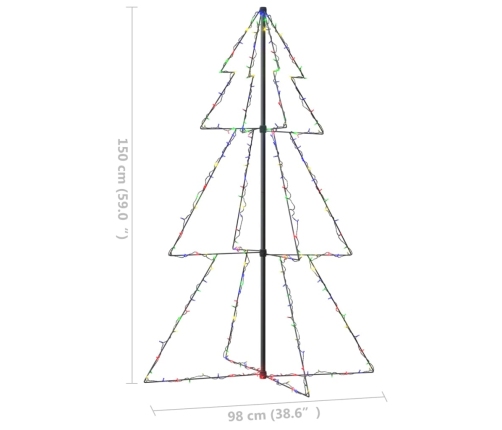 vidaXL Ziemassvētku egle, 200 LED, telpām, āra teritorijai, 98x150 cm