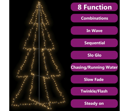 vidaXL Ziemassvētku egle, 360 LED, telpām, āra teritorijai, 143x250 cm