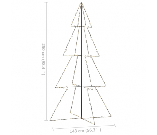 vidaXL Ziemassvētku egle, 360 LED, telpām, āra teritorijai, 143x250 cm