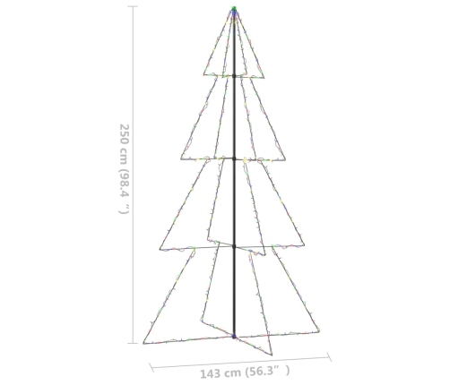 vidaXL Ziemassvētku egle, 360 LED, telpām, āra teritorijai, 143x250 cm