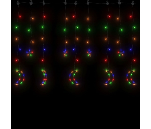 vidaXL lampiņas, zvaigžņu un mēness forma, tālvadības pults, 138 LED