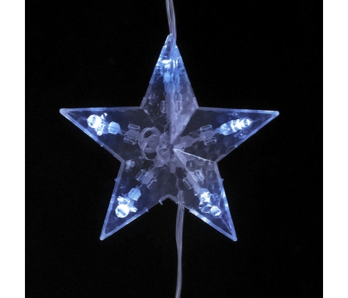 vidaXL LED lampiņu aizkars, 200 LED, zils, 8 funkcijas