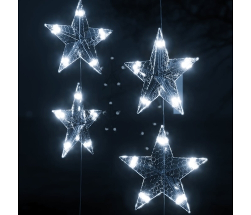 vidaXL LED lampiņu aizkars, 500 LED, vēsi balts, 8 funkcijas