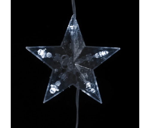 vidaXL LED lampiņu aizkars, 500 LED, vēsi balts, 8 funkcijas