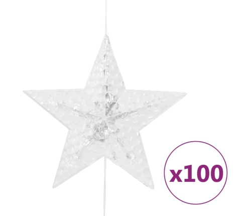 vidaXL LED lampiņu aizkars, 500 LED, zils, 8 funkcijas