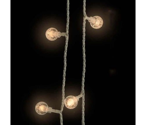 vidaXL LED lampiņu virtene, 20 m, 200 silti baltas LED, 8 funkcijas