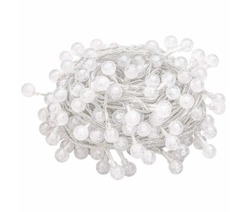 vidaXL LED lampiņu virtene, 20 m, 200 silti baltas LED, 8 funkcijas