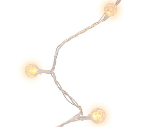 vidaXL LED lampiņu virtene, 20 m, 200 silti baltas LED, 8 funkcijas