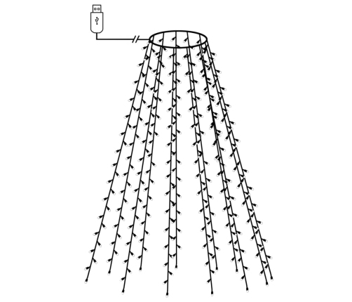 vidaXL Ziemassvētku lampiņas, 210 LED, 210 cm, zilas