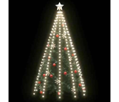 vidaXL Ziemassvētku lampiņas, 300 LED, 300 cm, vēsi baltas