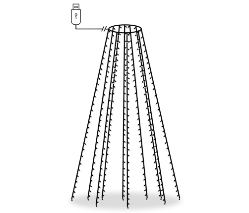 vidaXL Ziemassvētku lampiņas, 300 LED, 300 cm, krāsainas