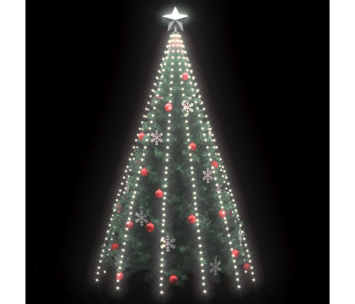 vidaXL Ziemassvētku lampiņas, 500 LED, 500 cm, vēsi baltas