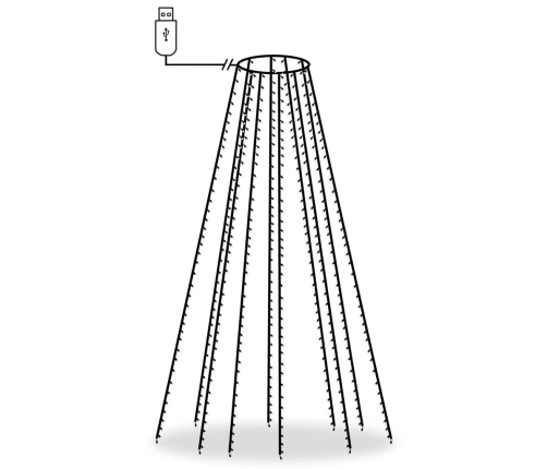 vidaXL Ziemassvētku lampiņas, 500 LED, 500 cm, krāsainas