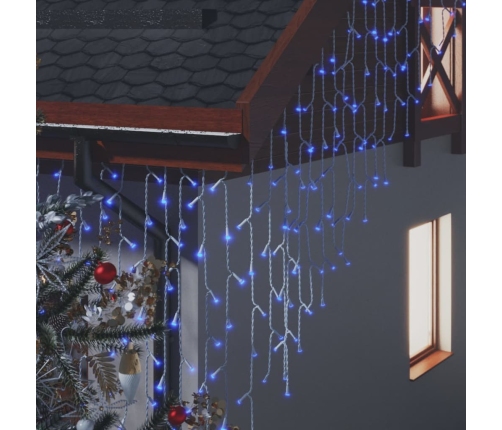 vidaXL LED lampiņu aizkars, 10 m, 400 zilas LED lampiņas, 8 funkcijas