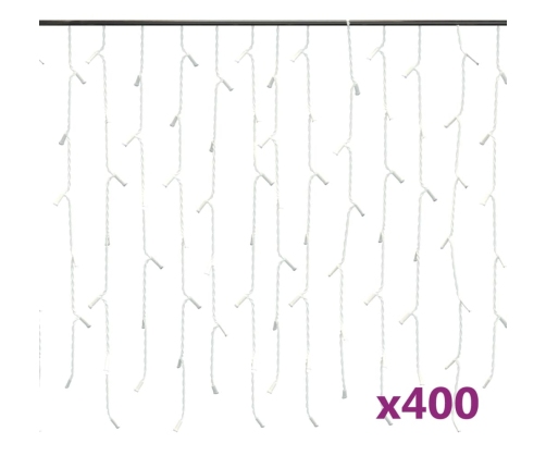 vidaXL LED lampiņu aizkars, 10 m, 400 daudzkrāsainas LED, 8 funkcijas