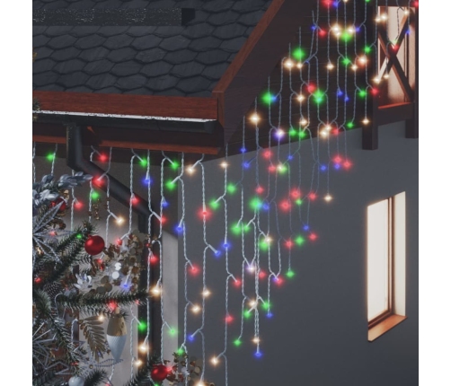 vidaXL LED lampiņu aizkars, 10 m, 400 daudzkrāsainas LED, 8 funkcijas