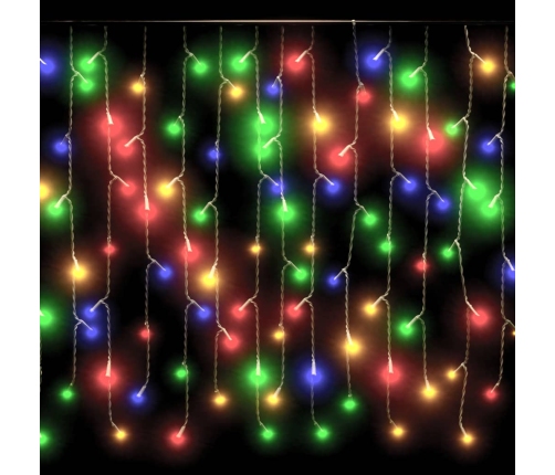 vidaXL LED lampiņu aizkars, 10 m, 400 daudzkrāsainas LED, 8 funkcijas