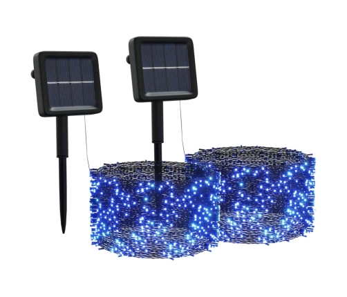 vidaXL solārā lampiņu virtene, 2 gab., 2x200 LED, zila