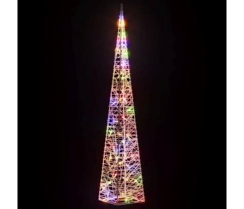 vidaXL LED lampiņu dekorācija, akrils, konusveida, 90 cm, krāsaina