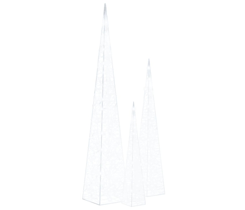 vidaXL dekoratīvi LED lampiņu rotājumi, akrils, 60/90/120 cm, balti