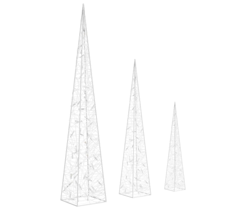 vidaXL dekoratīvi LED lampiņu rotājumi, akrils, 60/90/120 cm, balti