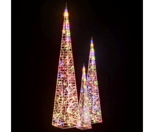 vidaXL dekoratīvi LED lampiņu rotājumi, akrils, 60/90/120 cm, krāsaini