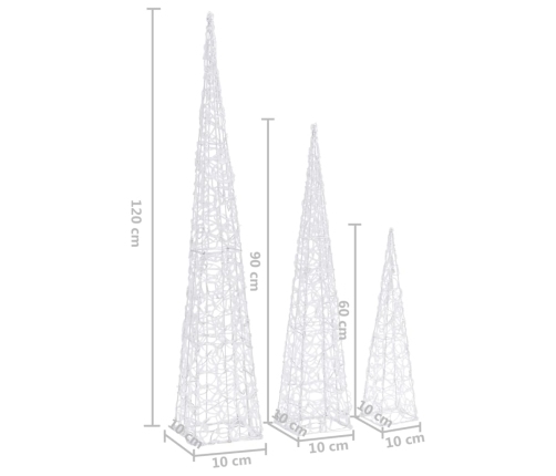 vidaXL dekoratīvi LED lampiņu rotājumi, akrils, 60/90/120 cm, krāsaini