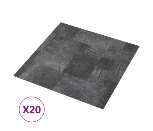 vidaXL grīdas flīzes, 20 gb., pašlīmējošas, 1,86m²,PVC, koka imitācija
