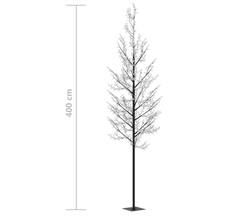 vidaXL Ziemassvētku koks, 1200 krāsainas LED, ķirsis, 400 cm