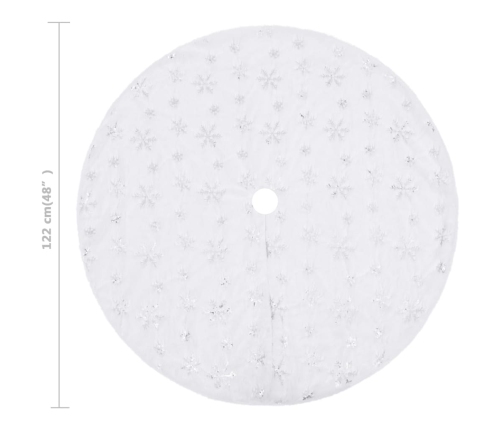 vidaXL Ziemassvētku egles pamatnes pārklājs, 122 cm, mākslīgā kažokāda