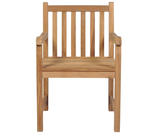 vidaXL dārza krēsli, 8 gab., pelēki matrači, masīvs tīkkoks