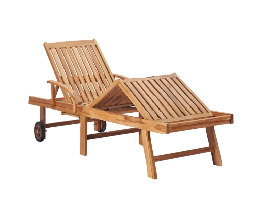 vidaXL sauļošanās zviļņi, 2 gab., pelēks matracis, masīvs tīkkoks