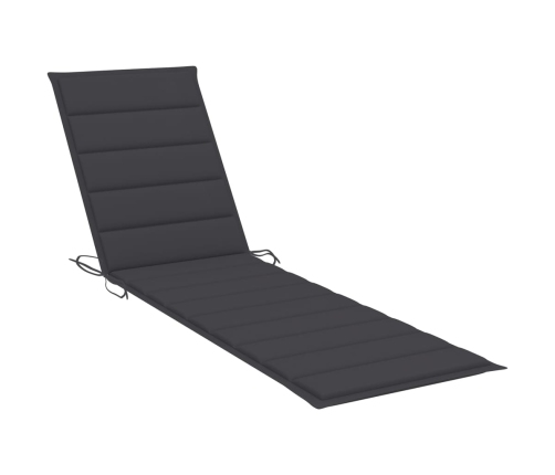 vidaXL sauļošanās zviļņi, 2 gab., pelēks matracis, masīvs tīkkoks