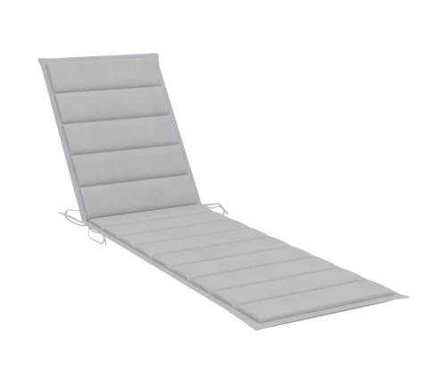 vidaXL sauļošanās zviļņi, 2 gab., pelēki matrači, masīvs tīkkoks