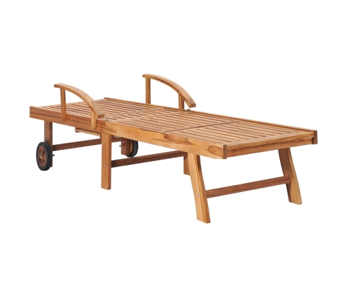 vidaXL sauļošanās zviļņi, 2 gab., zaļi matrači, masīvs tīkkoks