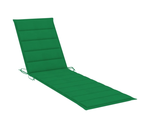 vidaXL sauļošanās zviļņi, 2 gab., zaļi matrači, masīvs tīkkoks