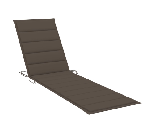 vidaXL sauļošanās zviļņi, 2 gab., pelēkbrūni matrači, masīvs tīkkoks