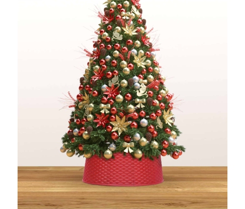 vidaXL Ziemassvētku egles pamatnes pārsegs, sarkans, Ø65x19,5 cm