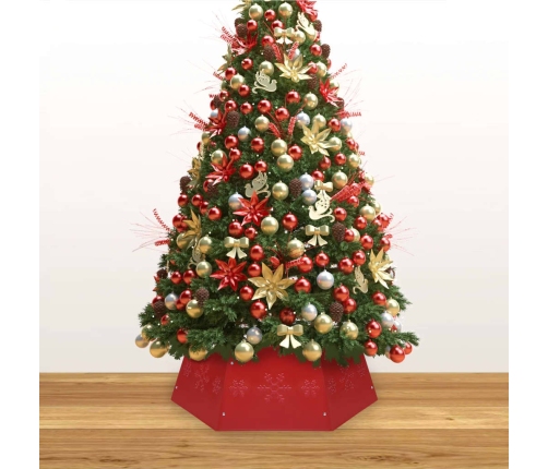 vidaXL Ziemassvētku egles pamatnes pārsegs, sarkans, Ø68x25 cm