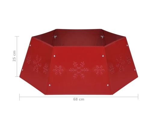 vidaXL Ziemassvētku egles pamatnes pārsegs, sarkans, Ø68x25 cm
